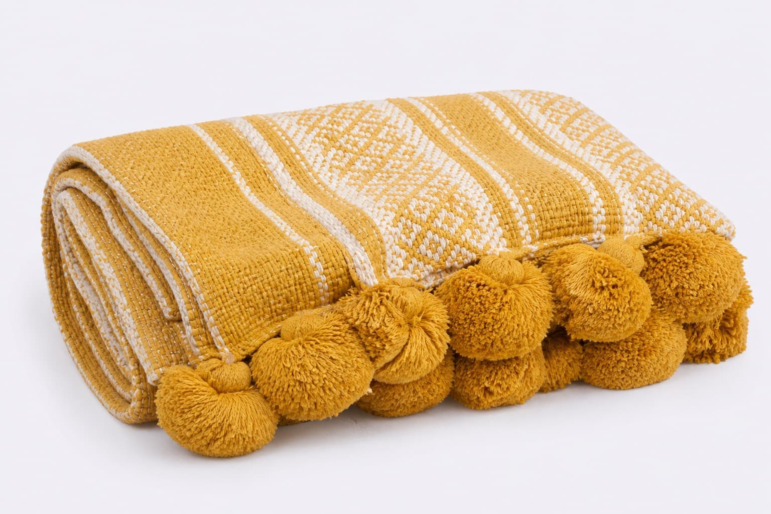 Terracotta Pom-Pom Plaid